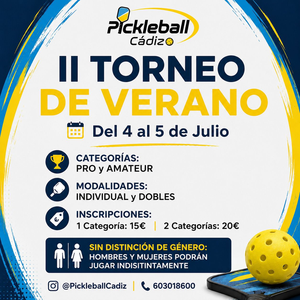 II Torneo de Verano Pickleball Cadiz 2026