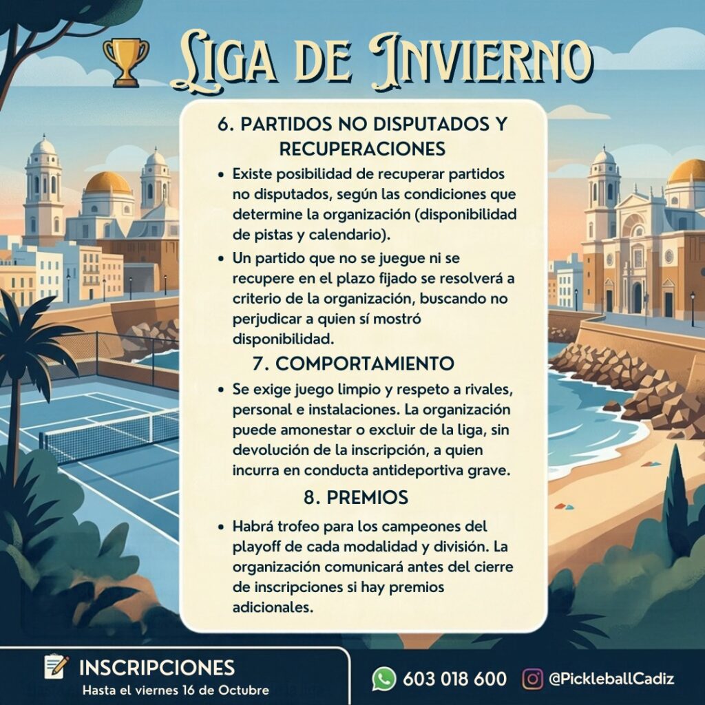Liga Pickleball Cadiz reglamento 4 Dinkeando
